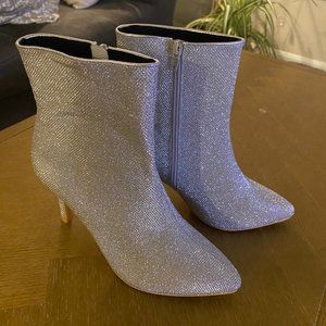 NEVER WORN SPARKLY ZIP UP ANKLE STILETTO BOOT | SIZE 8